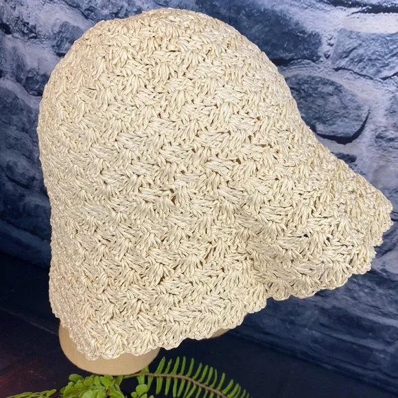 Accessories | Woven Crochet Straw Scalloped Edge Versatile  display picture 2